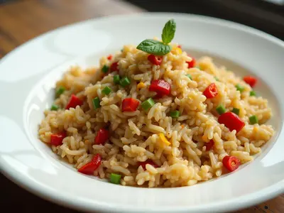 Arroz integral con atún y verduras