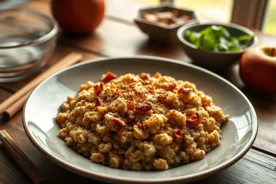 Porridge de avena, manzana y canela