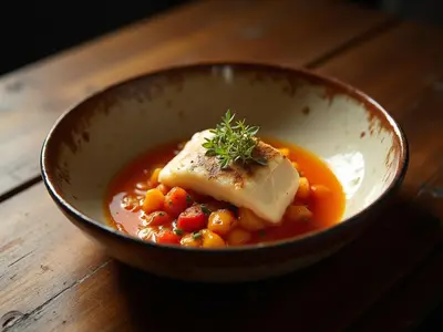 Bacalao con pisto ligero