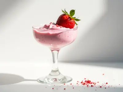 Batido de fresas y yogur limpio