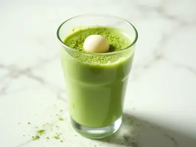 Batido verde de matcha, plátano y espinaca