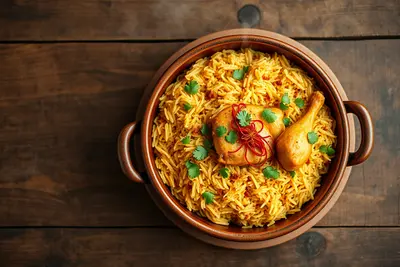 Biryani de Pollo con Azafrán: Arroz Aromático y Especiado