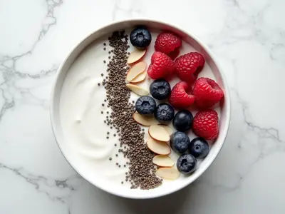 Bowl de skyr, frutos rojos y semillas