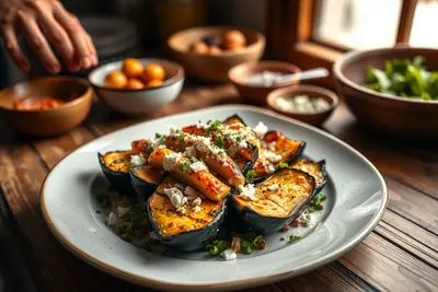Calabaza asada con queso fresco