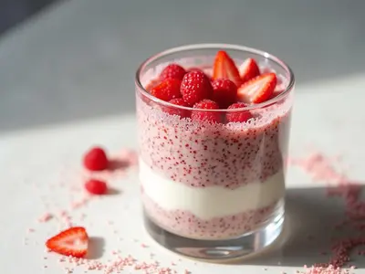 Chia pudding con frambuesa y coco
