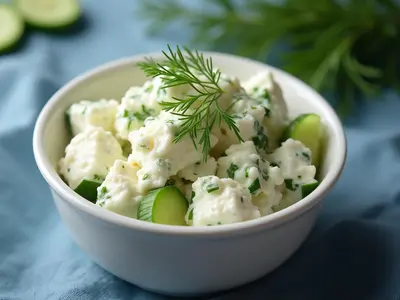 Cottage cheese con pepino y eneldo