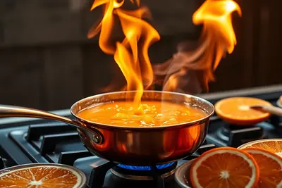 Crêpes Suzette: Clásico Francés con Salsa de Caramelo y Naranja
