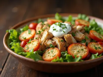 Ensalada César de pollo ligera