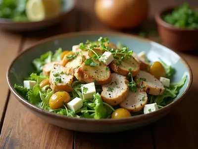 Ensalada templada de pollo y espinacas