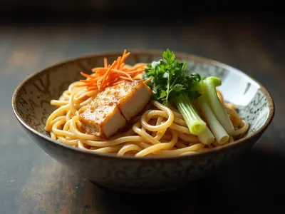 Fideos shirataki con pollo y verduras