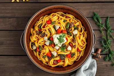 Fideuá de verduras con alioli suave de ajo