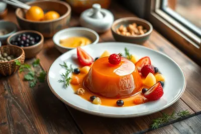 Gelatina proteica con frutas