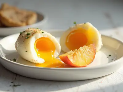 Huevos cocidos con manzana