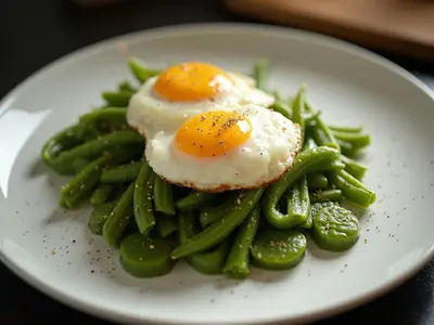 Huevos poché con espinacas salteadas