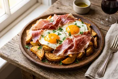 Huevos Rotos sobre Jamón Ibérico