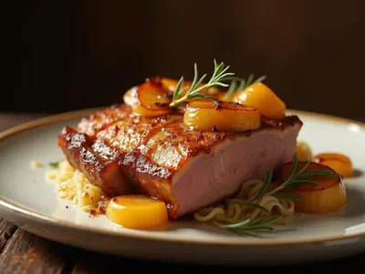 Lomo de cerdo con manzana al horno