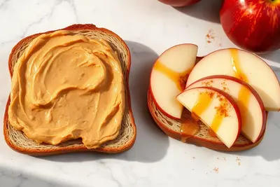 Manzana con Crema de Cacahuete y Miel