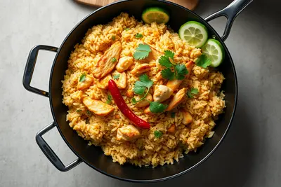 Nasi Goreng Clásico: Arroz Frito Indonesio con Pollo y Huevo