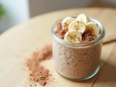 Overnight oats de cacao y plátano