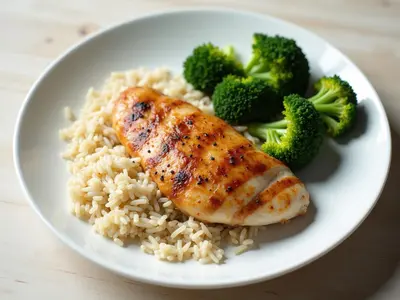 Pollo con arroz basmati y brócoli