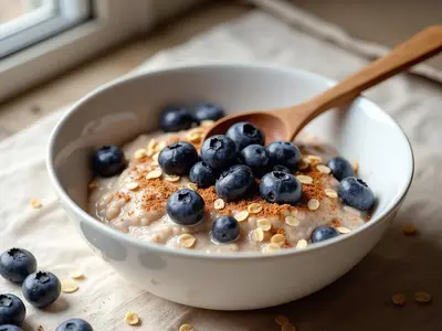 Porridge proteico de arándanos
