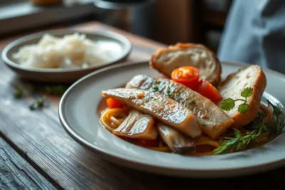 Sardinas con tomate y pan