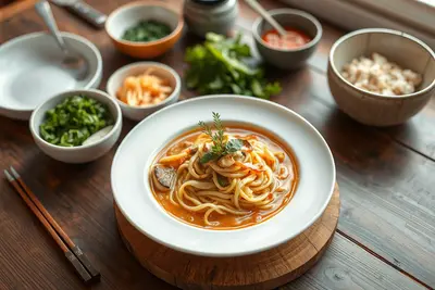 Sopa de fideos con pollo rápida