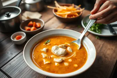 Sopa de pollo casera
