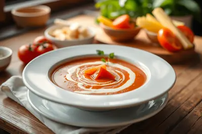 Sopa de tomate y albahaca