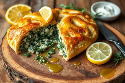 Spanakopita Casera: Tarta de Espinaca y Hoja de Filo