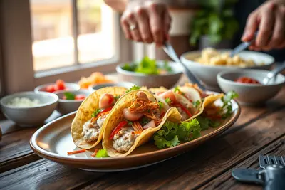 Tacos de pavo en hojas de lechuga