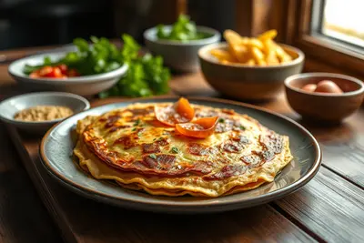 Tortilla francesa con jamón