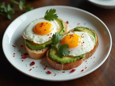 Tostada de aguacate con huevo poché
