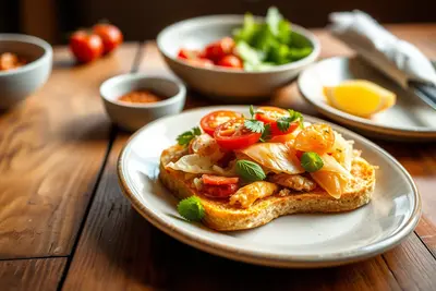 Tostada de atún y tomate