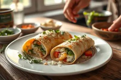 Wrap de claras, espinaca y queso