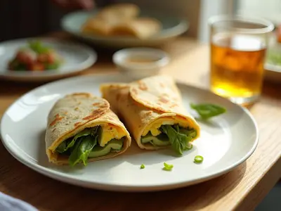 Wrap integral con huevo, espinacas y aguacate