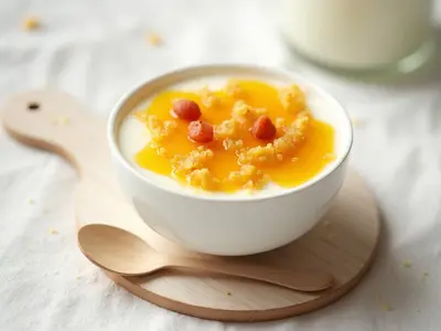 Yogur skyr con arándanos y almendras
